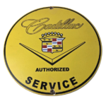 Vintage Cadillac Service Sign – Gas Dealership Sales Automobiles Porcelain Sign - Image 2