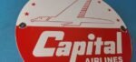 Vintage Capital Airlines Sign – United Aviation DC-3 Gas Pump Porcelain Sign - Image 6