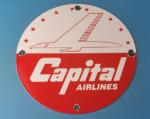 Vintage Capital Airlines Sign – United Aviation DC-3 Gas Pump Porcelain Sign - Image 2