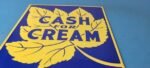 VINTAGE CASH FOR CREAM PORCELAIN GENERAL STORE SERVICE STATION PUMP PLATE SIGN - Image 12