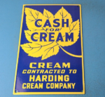 VINTAGE CASH FOR CREAM PORCELAIN GENERAL STORE SERVICE STATION PUMP PLATE SIGN - Image 2