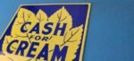 VINTAGE CASH FOR CREAM PORCELAIN GENERAL STORE SERVICE STATION PUMP PLATE SIGN - Image 8