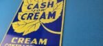 VINTAGE CASH FOR CREAM PORCELAIN GENERAL STORE SERVICE STATION PUMP PLATE SIGN - Image 9