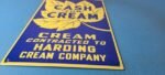 VINTAGE CASH FOR CREAM PORCELAIN GENERAL STORE SERVICE STATION PUMP PLATE SIGN - Image 11