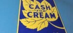 VINTAGE CASH FOR CREAM PORCELAIN GENERAL STORE SERVICE STATION PUMP PLATE SIGN - Image 6