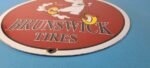 Vintage Casper Ghost Porcelain Sign – Brunswick Tires Gasoline Pump Plate Sign - Image 11