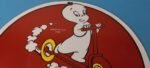 Vintage Casper Ghost Porcelain Sign – Brunswick Tires Gasoline Pump Plate Sign - Image 13