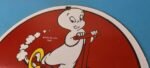 Vintage Casper Ghost Porcelain Sign – Brunswick Tires Gasoline Pump Plate Sign - Image 8