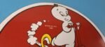 Vintage Casper Ghost Porcelain Sign – Brunswick Tires Gasoline Pump Plate Sign - Image 5