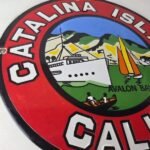 Vintage Catalina Island California Sign – Gas Pump Porcelain Advertising Sign - Image 6