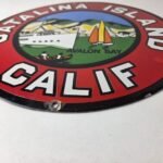Vintage Catalina Island California Sign – Gas Pump Porcelain Advertising Sign - Image 10