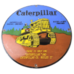 Vintage Caterpillar Sign – Automobilia Tractors Service Gas Pump Porcelain Sign - Image 2