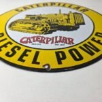 Vintage Caterpillar Sign – Automotive Trucks Service Gas Pump Porcelain Sign - Image 14