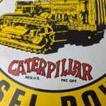 Vintage Caterpillar Sign – Automotive Trucks Service Gas Pump Porcelain Sign - Image 4