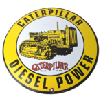 Vintage Caterpillar Sign – Automotive Trucks Service Gas Pump Porcelain Sign - Image 2