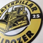 Vintage Caterpillar Sign – Bulldozer Cat Sales Service Gas Porcelain Sign - Image 13