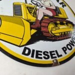 Vintage Caterpillar Sign – Diesel Power Service Gas Porcelain Sign - Image 11