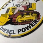 Vintage Caterpillar Sign – Diesel Power Service Gas Porcelain Sign - Image 14