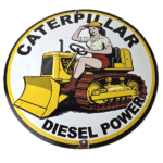 Vintage Caterpillar Sign – Diesel Power Service Gas Porcelain Sign - Image 2
