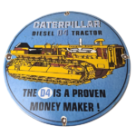 Vintage Caterpillar Sign – Diesel Trucks Service Gas Pump Porcelain Sign