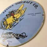 Vintage Cessna Aircraft Sign – Mickey Mouse Gas Airplane Porcelain Sign - Image 13