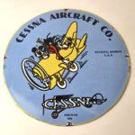 Vintage Cessna Aircraft Sign – Mickey Mouse Gas Airplane Porcelain Sign - Image 15