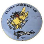 Vintage Cessna Aircraft Sign – Mickey Mouse Gas Airplane Porcelain Sign - Image 2