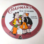 Vintage Chapman's Ice Cream Sign – Porcelain Gas Pump Diner Store Sign - Image 15