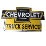 Vintage Chevrolet Advertising Sign – Porcelain Bow Tie Garage Auto Sign