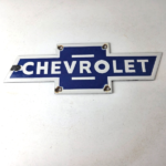 Vintage Chevrolet Bowtie Porcelain Sign – Blue White Logo Emblem Sign - Image 15