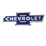 Vintage Chevrolet Bowtie Porcelain Sign – Blue White Logo Emblem Sign - Image 2