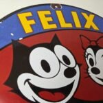Vintage Chevrolet Porcelain Sign – Service Gas Pump Chevy Felix The Cat Sign - Image 5