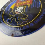 Vintage Chevrolet Porcelain Sign – Service Gas Pump Chevy Felix The Cat Sign - Image 14