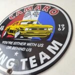 Vintage Chevrolet Sign – Camaro Automobile Racing Team Motors Porcelain Sign - Image 13