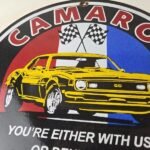 Vintage Chevrolet Sign – Camaro Automobile Racing Team Motors Porcelain Sign - Image 3