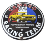 Vintage Chevrolet Sign – Camaro Automobile Racing Team Motors Porcelain Sign - Image 2