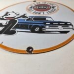 Vintage Chevrolet Sign – Felix Dont Touch Automobile Gas Pump Porcelain Sign - Image 10