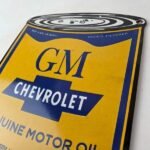 Vintage Chevrolet Sign – General Motors Oil Can Gas Pump Porcelain Sign - Image 12