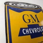 Vintage Chevrolet Sign – General Motors Oil Can Gas Pump Porcelain Sign - Image 5