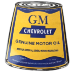 Vintage Chevrolet Sign – General Motors Oil Can Gas Pump Porcelain Sign - Image 2