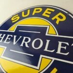 Vintage Chevrolet Sign – Porcelain Bow-Tie Sign – Gas Pump Garage Shop Auto Sign - Image 12