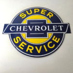 Vintage Chevrolet Sign – Porcelain Bow-Tie Sign – Gas Pump Garage Shop Auto Sign - Image 15
