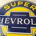 Vintage Chevrolet Sign – Porcelain Bow-Tie Sign – Gas Pump Garage Shop Auto Sign - Image 3