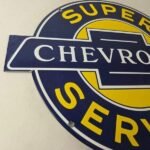 Vintage Chevrolet Sign – Porcelain Bow-Tie Sign – Gas Pump Garage Shop Auto Sign - Image 6