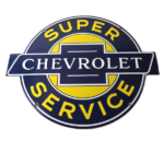 Vintage Chevrolet Sign – Porcelain Bow-Tie Sign – Gas Pump Garage Shop Auto Sign