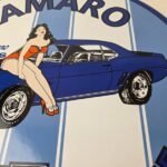 Vintage Chevrolet Sign – Porcelain Camaro 69 SS Gas Pump Auto Pinup Girl Sign - Image 4
