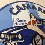 Vintage Chevrolet Sign – Porcelain Camaro 69 SS Gas Pump Auto Pinup Girl Sign - Image 5