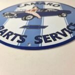 Vintage Chevrolet Sign – Porcelain Camaro 69 SS Gas Pump Auto Pinup Girl Sign - Image 10