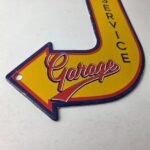 Vintage Chevrolet Sign – Porcelain Service Arrow Gas Oil Pump Chevy Garage Sign - Image 11