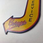 Vintage Chevrolet Sign – Porcelain Service Arrow Gas Oil Pump Chevy Garage Sign - Image 14